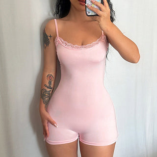 Slim lace suspender dress