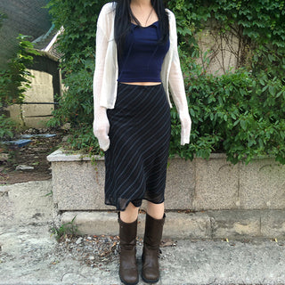 Stripe chiffon skirt