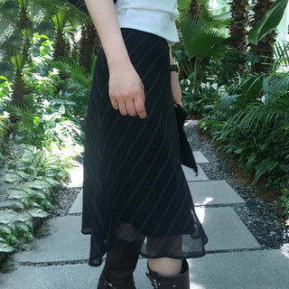 Stripe chiffon skirt