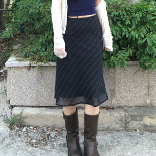 Stripe chiffon skirt