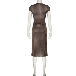 Polka dot V-neck hip skirt