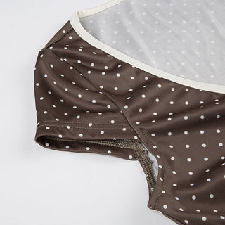 Polka dot V-neck hip skirt