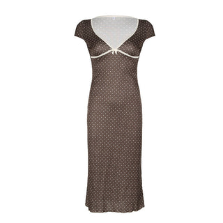 Polka dot V-neck hip skirt