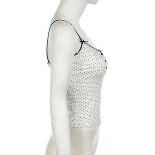 Polka dot slim top