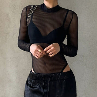 Yarn net see-through top