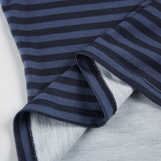 Solid color Strip long-sleeved Tee