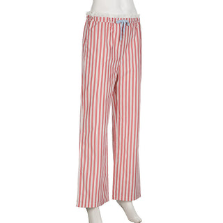 Striped lace design loose trousers