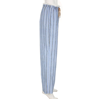 Striped lace design loose trousers