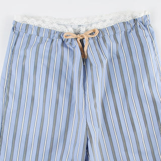Striped lace design loose trousers
