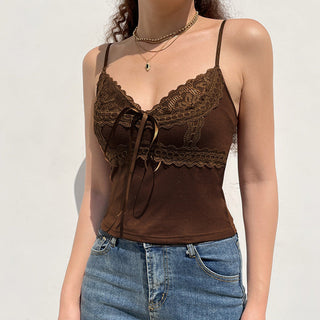 Low-cut solid color slim vest