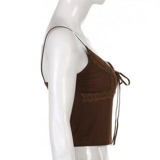 Low-cut solid color slim vest