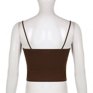 Low-cut solid color slim vest