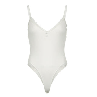 V -neck shows a thin suspender vest