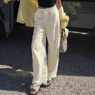 Solid color Loose fit pants