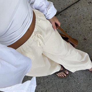 Solid color Loose fit pants