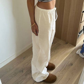 Solid color Loose fit pants