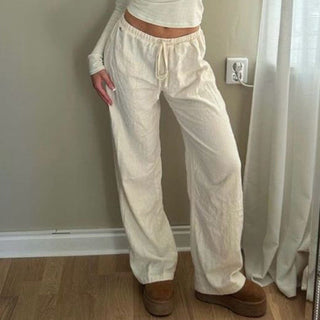 Solid color Loose fit pants