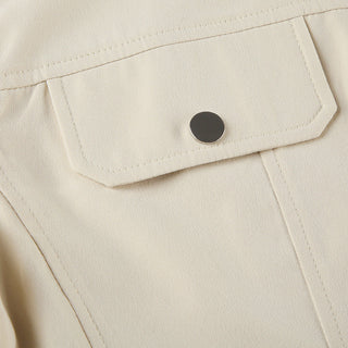 Solid color worker double zipper jacket