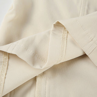 Solid color worker double zipper jacket
