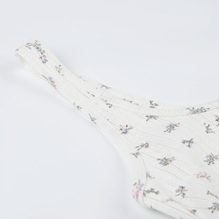 U -collar floral slim vest