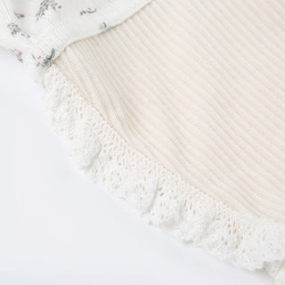 U -collar floral slim vest