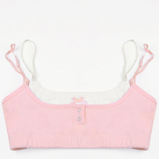 Soid color matching fake two piece crop top