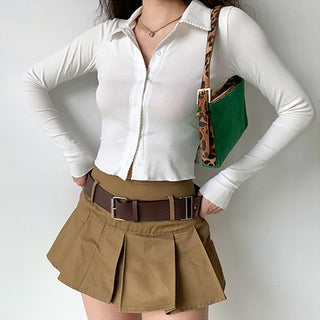Polo collar slim top