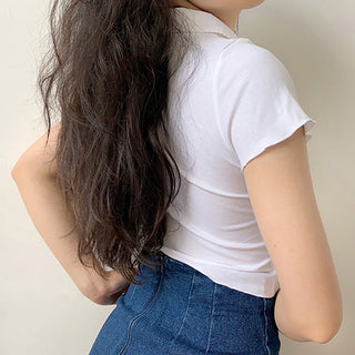 Slim-fit lace design top