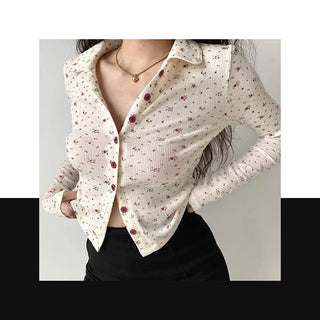 Floral button up T -shirt