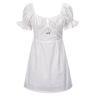 French retro thin square collar dress