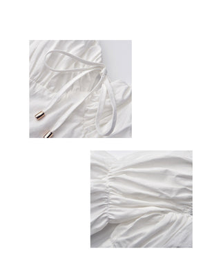 French retro thin square collar dress