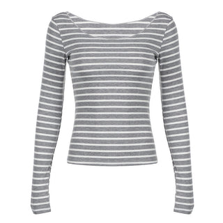 Striped round neck lightweight jersey