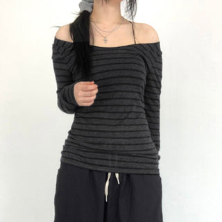 Striped round neck lightweight jersey