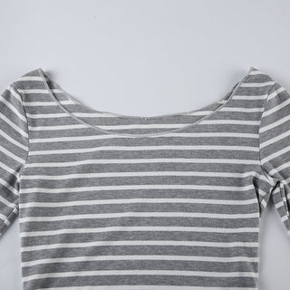 Striped round neck lightweight jersey
