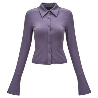 POLO lapel flared sleeve shirt