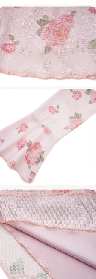 Floral graphic flare sleeve top