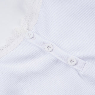 Solid color lace edge slim top