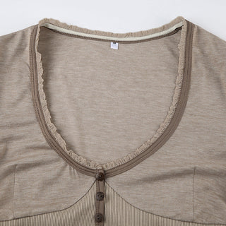 Solid color buttons splicing top