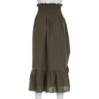 Lace stitching A -line skirt