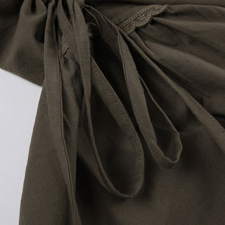 Lace stitching A -line skirt