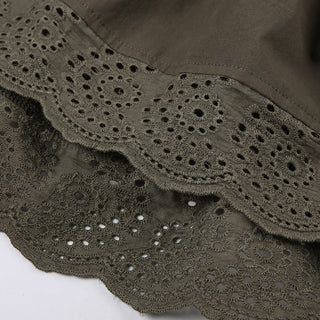 Lace stitching A -line skirt
