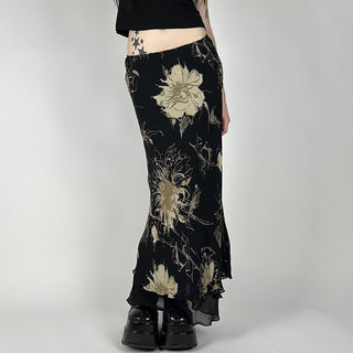 Floral graphic skirt