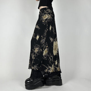 Floral graphic skirt