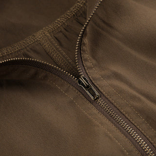 Retro stand-up collar crop zipper