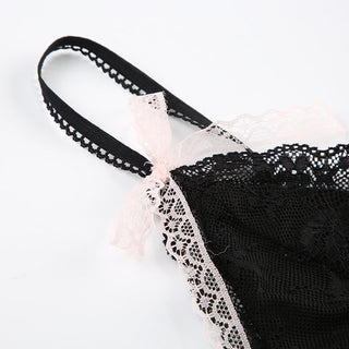 See through lace v-neck top