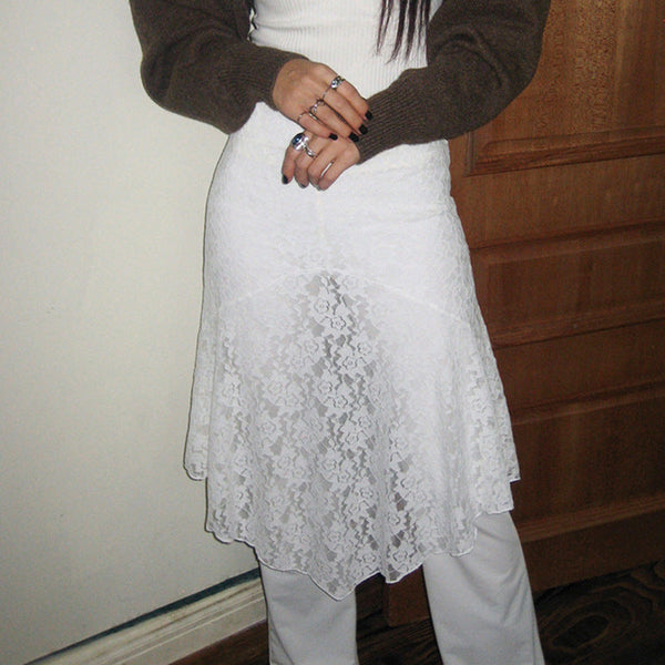 lace irregular Sweet skirt