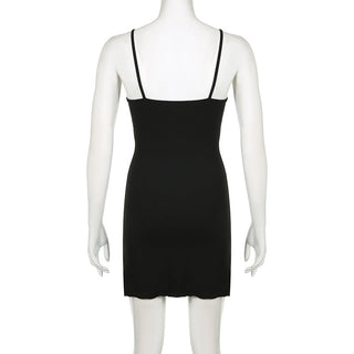 Rose graphic V -neck dress