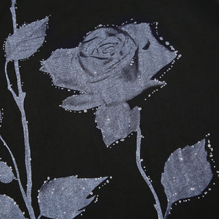 Rose graphic V -neck dress