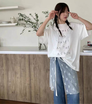 Korean Sweet mesh mid-length skirt
