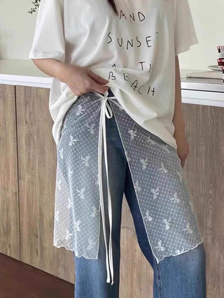 Korean Sweet mesh mid-length skirt